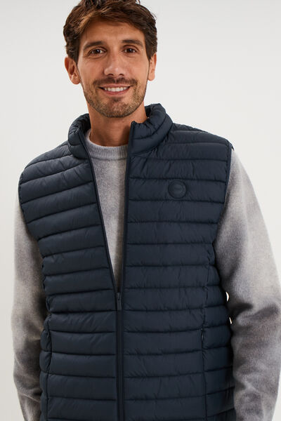 Doudoune sans manches l&eacute;g&egrave;re d&eacute;perlante bleu marine homme