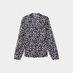Blouse effet satin col en V à revers noir femme