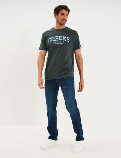 T-shirt manches courtes coton vert homme