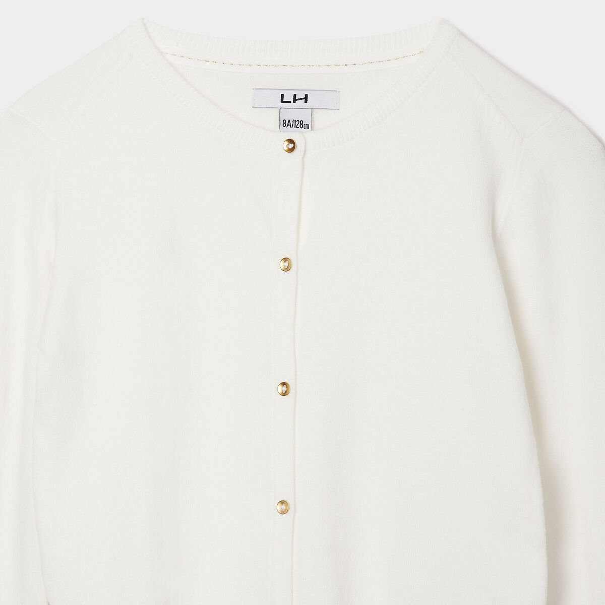 Gilet boutonné ivoire fille