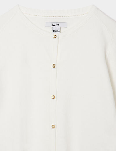 Gilet boutonné ivoire fille