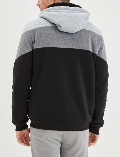 Sweat hoodie zippé à capuche Liberto noir homme