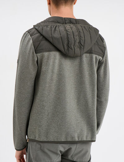 Gilet zippé à capuche Trappeur gris homme