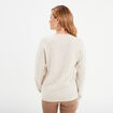 Pull col rond manches longues ecru femme