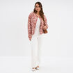 T-shirt ajusté col tunisien jersey coton blanc femme