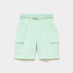 Short cargo molleton taille &eacute;lastiqu&eacute;e vert pastel gar&ccedil;on
