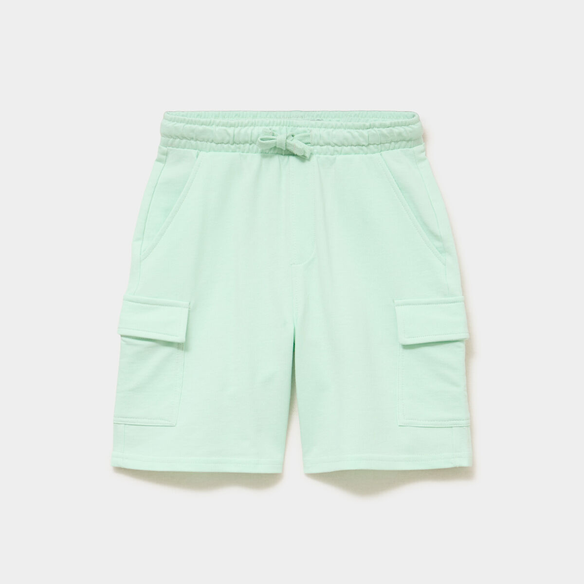 Short cargo molleton taille &eacute;lastiqu&eacute;e vert pastel gar&ccedil;on