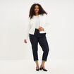 Veste ajust&eacute;e courte manches longues blanc femme grande taille