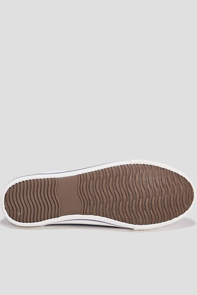 Baskets basses en toile &agrave; lacets bleu homme