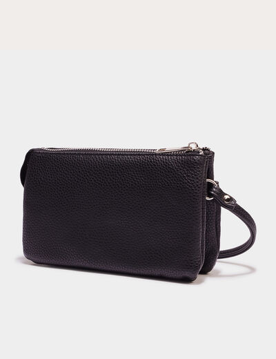 Sac en bandoulière zippé noir femme
