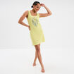 Chemise de nuit sans manches coton vert anis femme