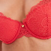 Soutien-gorge emboîtant paddé dentelle rose framboise femme