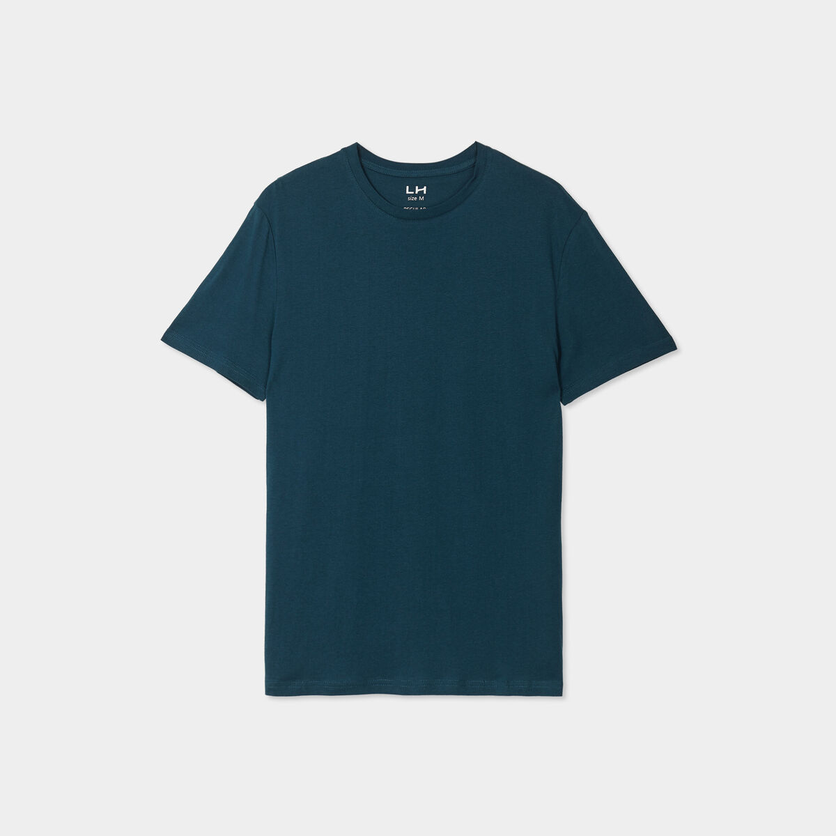 T-shirt droit en coton manches courtes bleu canard homme