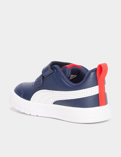 Tennis basses à scratchs Puma bleu bébé garçon