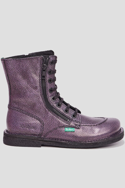 Bottines en cuir Kickers Meetickzip violet femme
