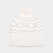 Bonnet avec pompon ivoire femme