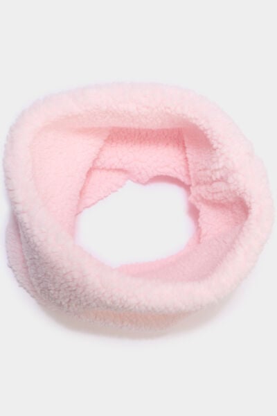 Tour de cou effet polaire rose fille