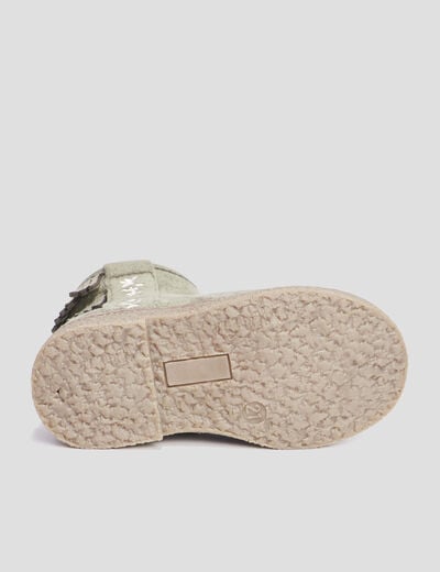 Bottines franges vert kaki bébé fille