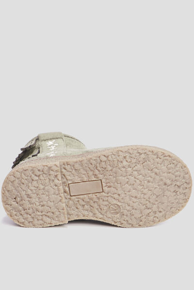 Bottines franges vert kaki bébé fille