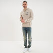 Sweat hoodie molleton 1 poche One Piece gris clair homme