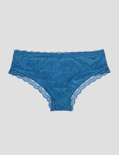 Lot 2 shortys microfibre bleu pétrole femme