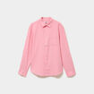 Chemise manches longues lin m&eacute;lang&eacute; rose fushia homme