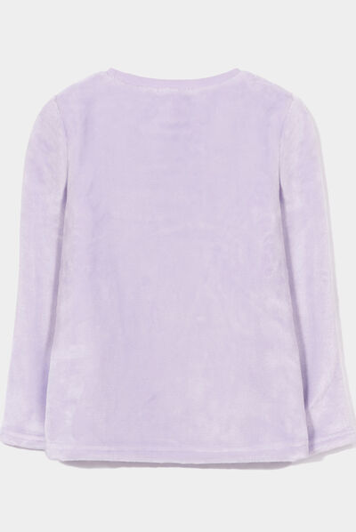 Ensemble pyjama pantalon pilou 2 pièces violet clair fille