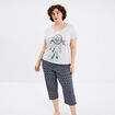 Ensemble pyjama corsaire 2 pi&egrave;ces coton gris clair femme grande taille