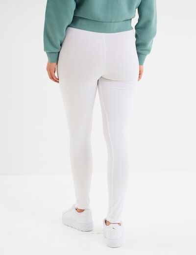 Legging long taille haute blanc femme