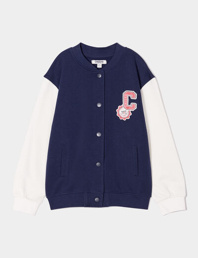 Gilet teddy boutonné Creeks bleu marine fille