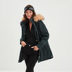 Parka avec capuche fourrure vert foncé femme