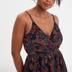 Robe midi plissée cache-coeur Mosquitos noir femme