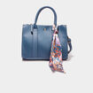 Sac rectangulaire avec foulard bleu canard femme