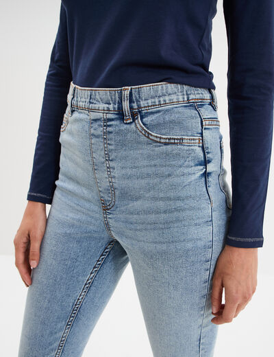 Jegging skinny taille haute denim double stone femme
