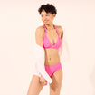 Haut de maillot de bain forme triangle rose fushia femme
