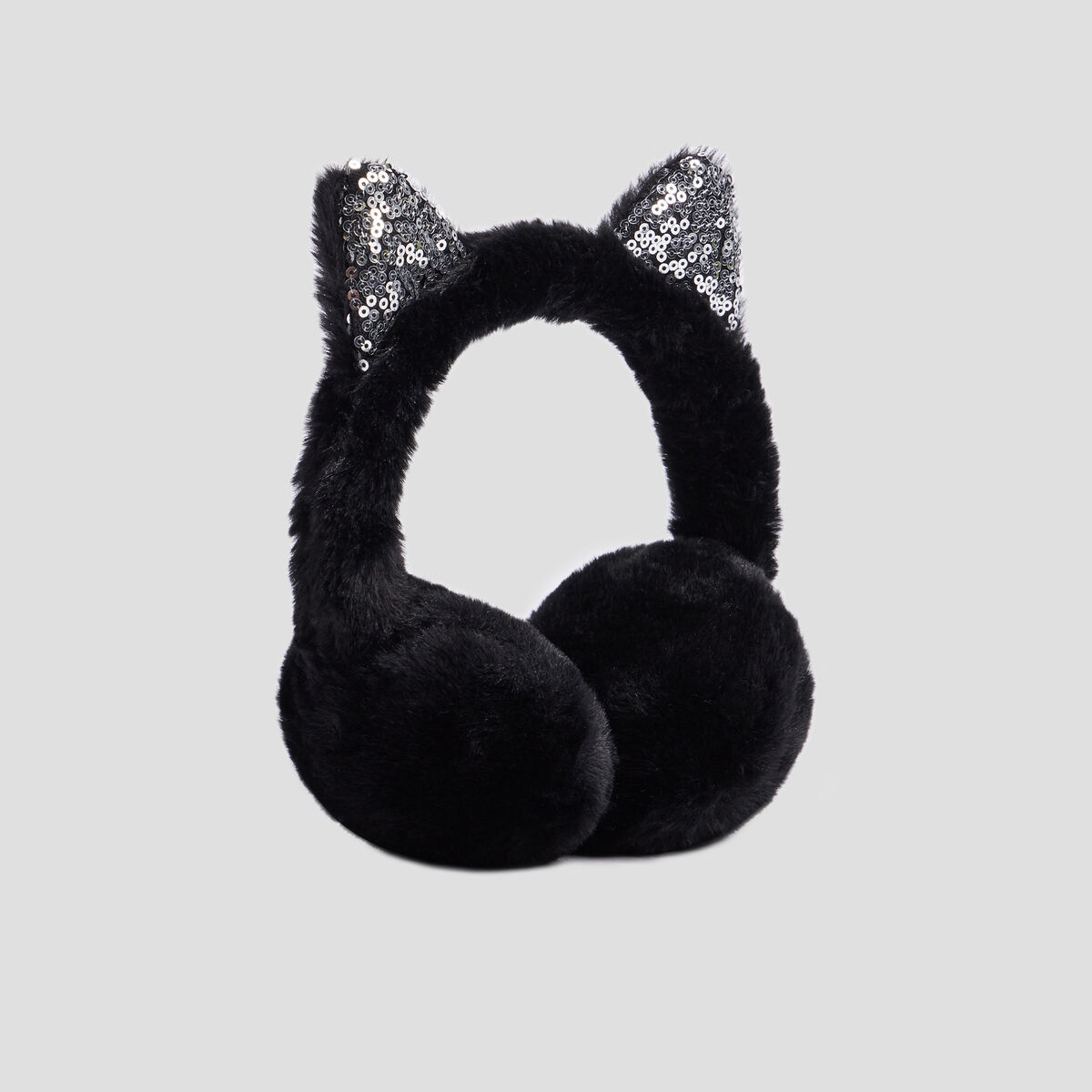 Cache-oreilles avec sequins noir fille