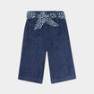 Jeans large ceinture foulard coton bleu bébé fille