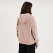 Sweat zipp&eacute; &agrave; capuche marron clair femme