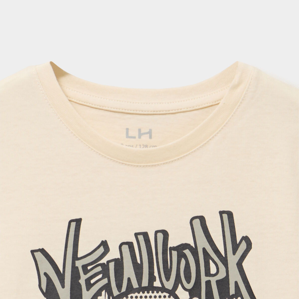 T-shirt manches courtes coton ecru gar&ccedil;on