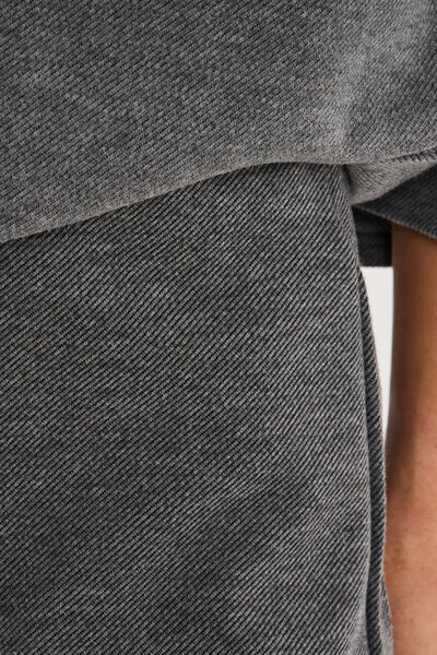 Pantalon large fluide taille &eacute;lastiqu&eacute;e gris fonc&eacute; femme