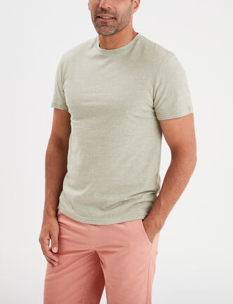 T-shirt col rond manches courtes Creeks vert kaki homme