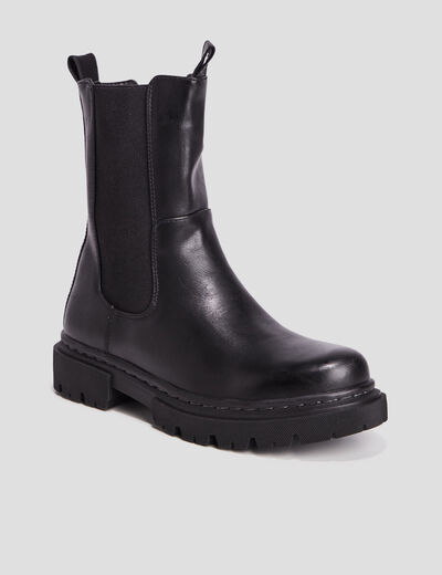 Bottines chelsea élastiquées noir femme