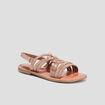 Sandales en cuir couleur bronze fille