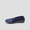 Chaussons emboîtants compensés bleu femme