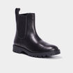 Bottines chelsea en cuir noir fille