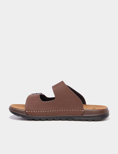 Mules avec boucles marron homme