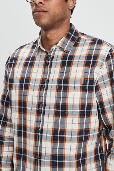 Chemise droite manches retrouss&eacute;es camel homme