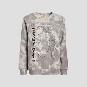 Sweat avec col rond Naruto gris femme