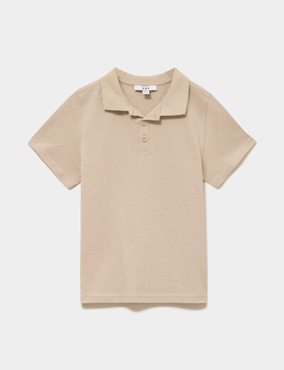 Polo manches courtes &agrave; d&eacute;tail brod&eacute; gris fonc&eacute; gar&ccedil;on