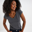 T-shirt manches courtes gris foncé femme